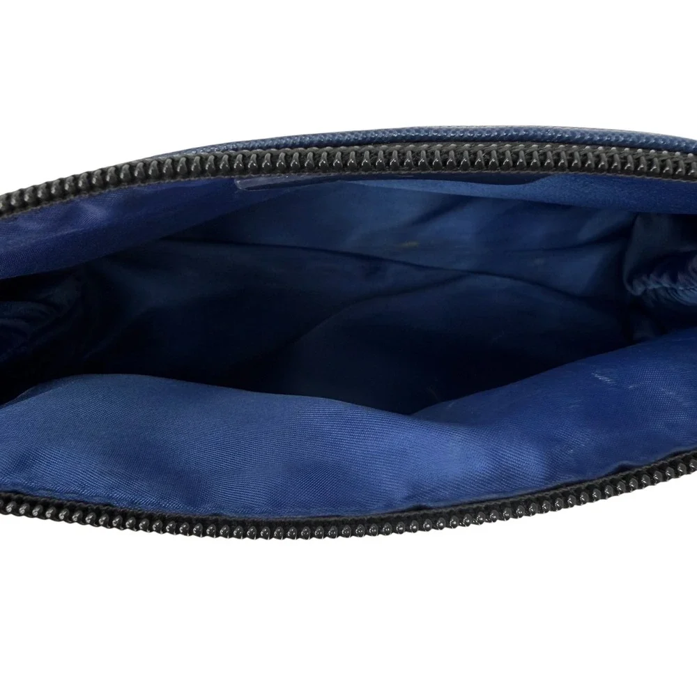 Salvatore Ferragamo Parfums Travel Toiletry Cosmetic Bag Navy Black Wristlet
